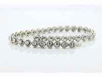 Witgouden tennisarmband met diamant - afbeelding 6 van  6