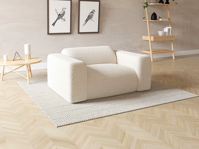 Witte badstof fauteuil van maison céphy - afbeelding 10 van  12