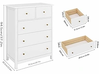 Witte ladekast - 5 lades - afbeelding 4 van  5