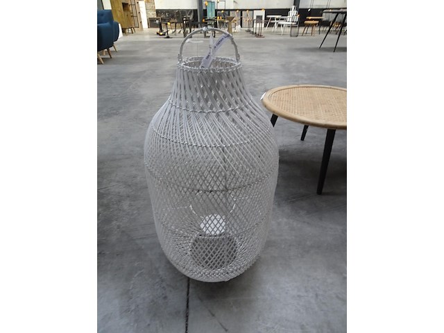 Witte rieten lantaarn - afbeelding 1 van  1