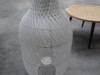 Witte rieten lantaarn - afbeelding 1 van  1