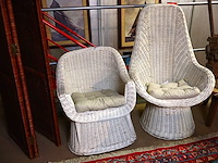 Witte rieten zetel (x2)