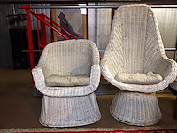 Witte rieten zetel (x2) - afbeelding 2 van  2