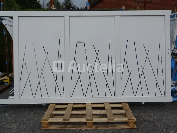 Witte schuifpoort aluminium (vanaf 100€)