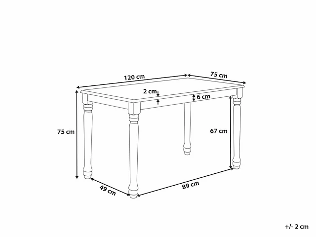 Witte tafel 120 x 75 cm - afbeelding 4 van  4