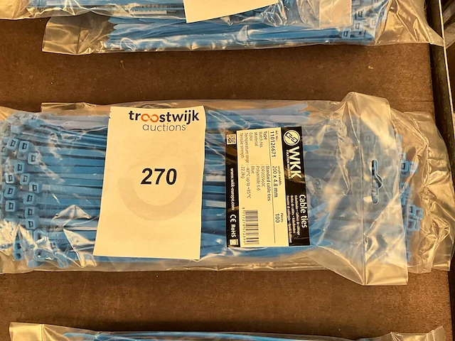 Wkk. polyamide 200x4.8 mm. kabelbinders.100 stuks (4x) - afbeelding 1 van  2