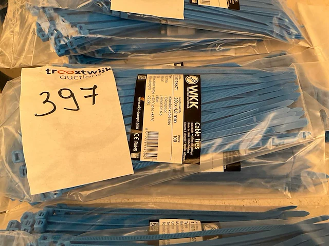 Wkk. polyamide 200x4.8 mm. kabelbinders.100 stuks (4x) - afbeelding 1 van  1