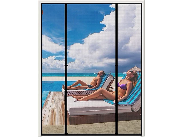 Wochitv vliegengaas voor deur, magnetisch, 140 x 212 cm - afbeelding 1 van  4