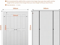 Wochitv vliegengaas voor deur, magnetisch, 140 x 212 cm - afbeelding 2 van  4