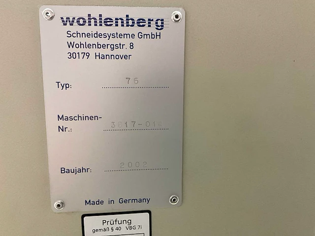 Wohlenberg 76 snijmachine - afbeelding 5 van  18