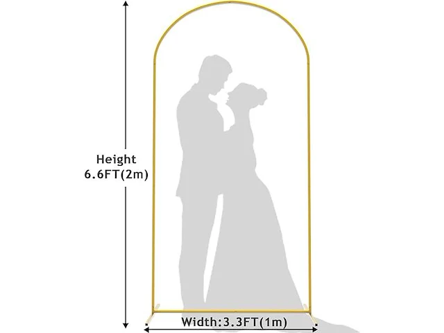 Wokceer 15,6 ft bruiloft boog achtergrond stand (goud) - afbeelding 2 van  2