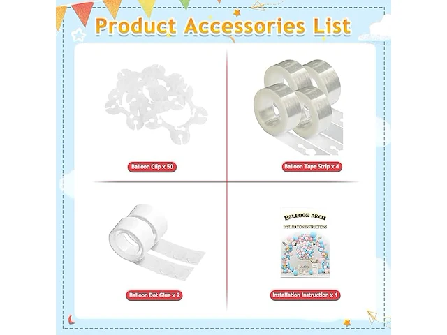 Wokceer 2,2 m gouden ballonnenboog - afbeelding 3 van  4