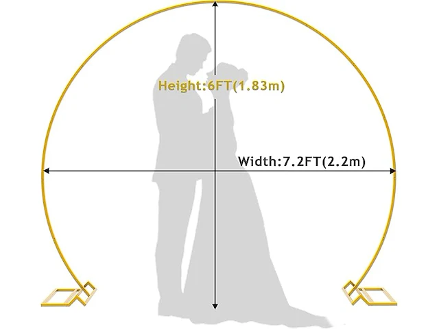 Wokceer 2,2 m gouden ballonnenboog - afbeelding 2 van  4