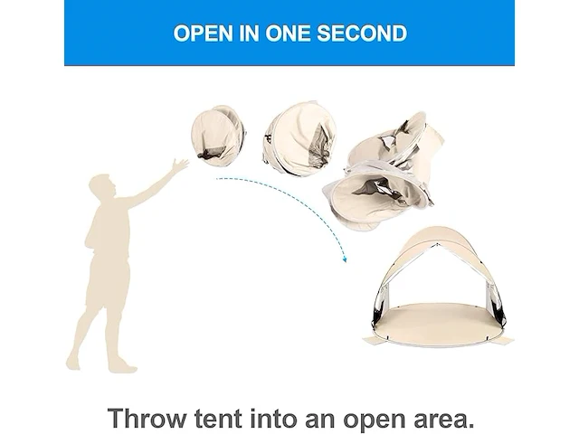 Wolfwise strandtent (beige) - afbeelding 4 van  6