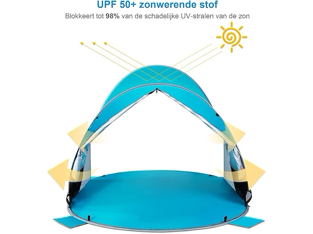 Wolfwise strandtent (beige/grijs) - afbeelding 4 van  5