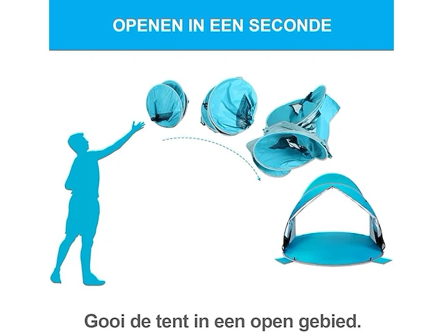 Wolfwise strandtent (beige/grijs) - afbeelding 5 van  5