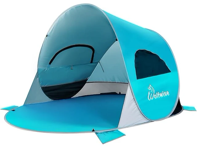 Wolfwise strandtent (blauw/grijs) - afbeelding 1 van  5