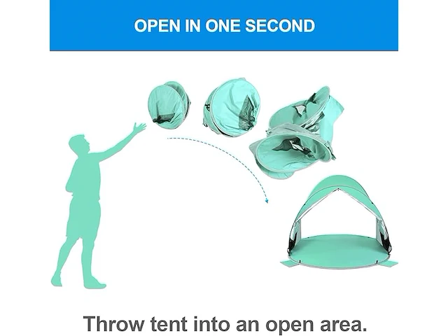 Wolfwise strandtent (muntgroen) - afbeelding 4 van  6