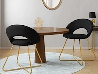 Woonstoelen - zwart fluweel (x6) - afbeelding 1 van  10