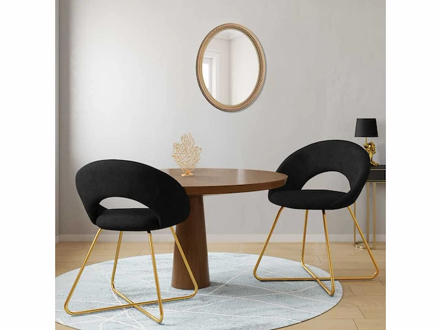 Woonstoelen - zwart fluweel (x6) - afbeelding 3 van  10