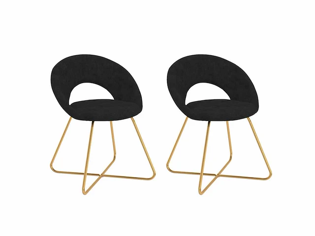 Woonstoelen - zwart fluweel (x6) - afbeelding 4 van  10