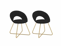 Woonstoelen - zwart fluweel (x6) - afbeelding 4 van  10