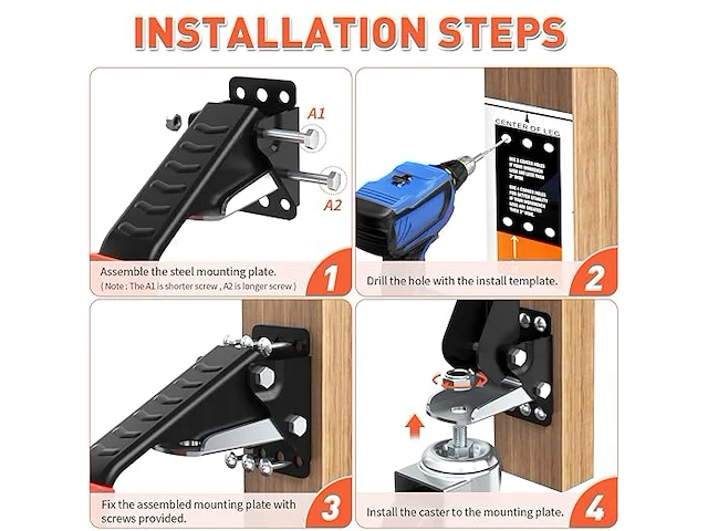 Workbench casters kit 400kg - afbeelding 2 van  6