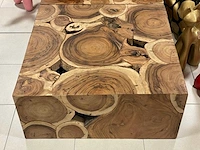 Wortelhouten / root wood salontafel 100cm x 100cm h42cm - afbeelding 1 van  2