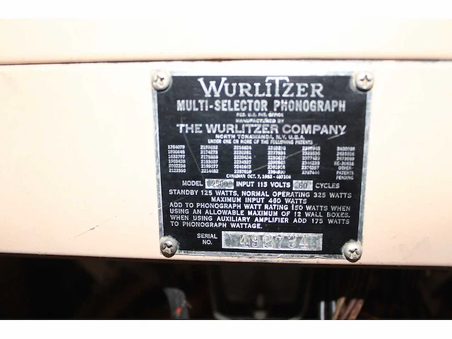 Wurlitzer - 2500 - jukebox - afbeelding 8 van  8