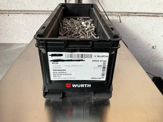 Würth 10.41 kg zeskant tapbout m6 x 40 in stapelbare bak - afbeelding 1 van  5