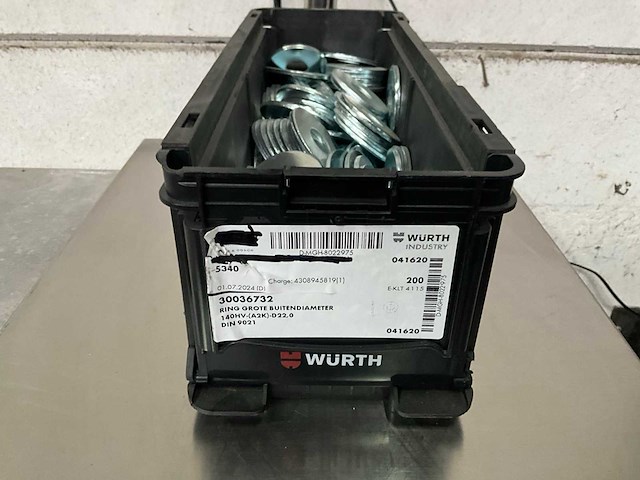 Würth 12.21 kg ring grote buitendiameter in stapelbare bak - afbeelding 1 van  5