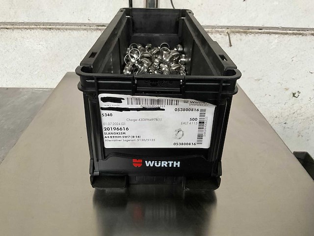 Würth 3.59 kg slangklem in stapelbare bak - afbeelding 1 van  6