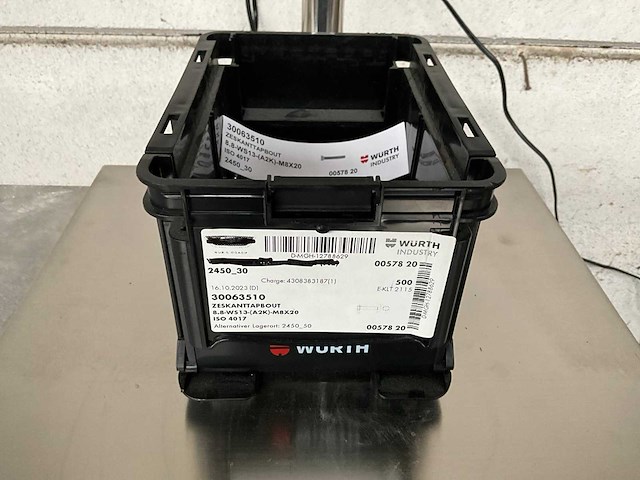 Würth 4.48 kg zeskanttapbout m8 x 20 in stapelbare bak - afbeelding 1 van  5