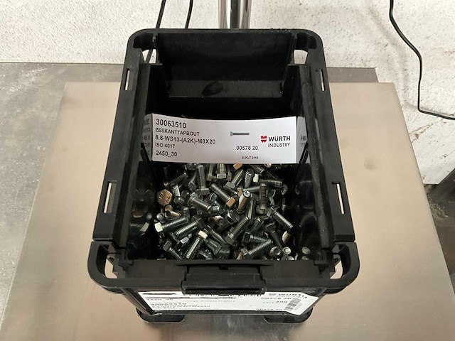 Würth 4.48 kg zeskanttapbout m8 x 20 in stapelbare bak - afbeelding 2 van  5