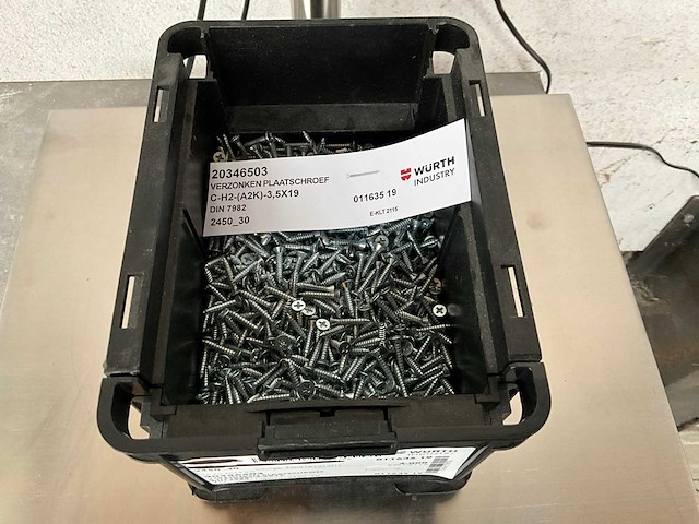 Würth 4.74 kg verzonken plaatschroef 3.5 x 19 in stapelbare bak - afbeelding 2 van  5