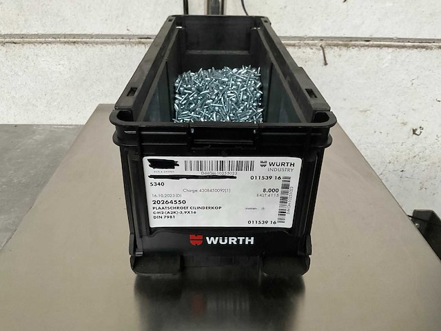 Würth 4.82 kg plaatschroef cilinderkop 3,9 x 16 in stapelbare bak - afbeelding 1 van  5