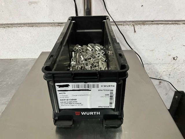 Würth 5.17 kg krimp-kabeloog m8x35,0 in stapelbare bak - afbeelding 1 van  5