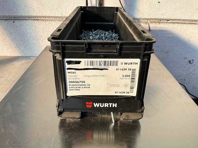 Würth 5.57 kg plaatschroef vk 3,9 x 38 in stapelbare bak - afbeelding 1 van  5
