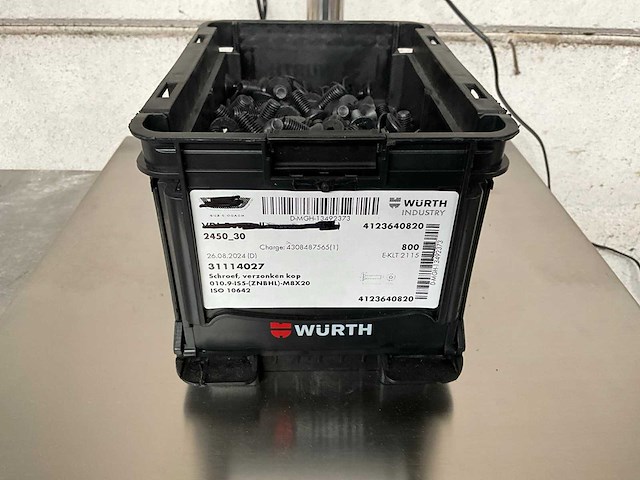 Würth 7.58 kg schroef verzonken kop in stapelbare bak - afbeelding 1 van  5