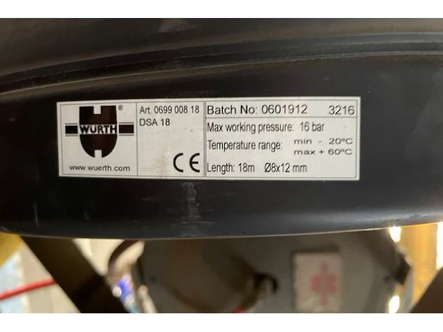 Würth dsa18 persluchtslang met haspel - afbeelding 2 van  2