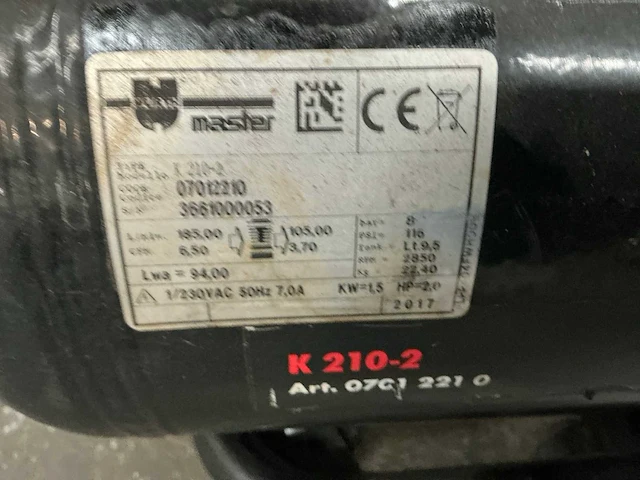 Würth k-210-2 zuiger luchtcompressor - afbeelding 9 van  9