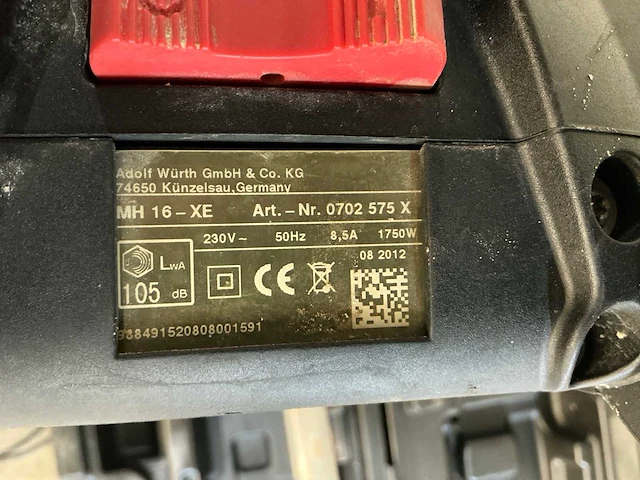 Würth master mh 16-xe breekhamer - afbeelding 5 van  9