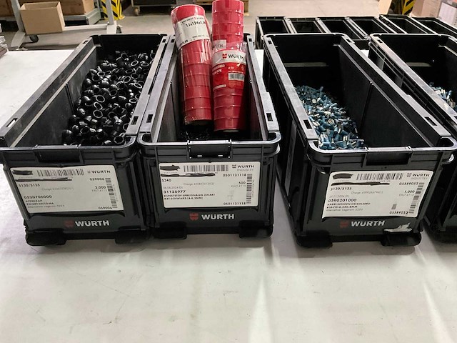 Würth mix kavel met o.a. ringtong/kabelschoenen in 11 stapelbare bakken - afbeelding 3 van  11