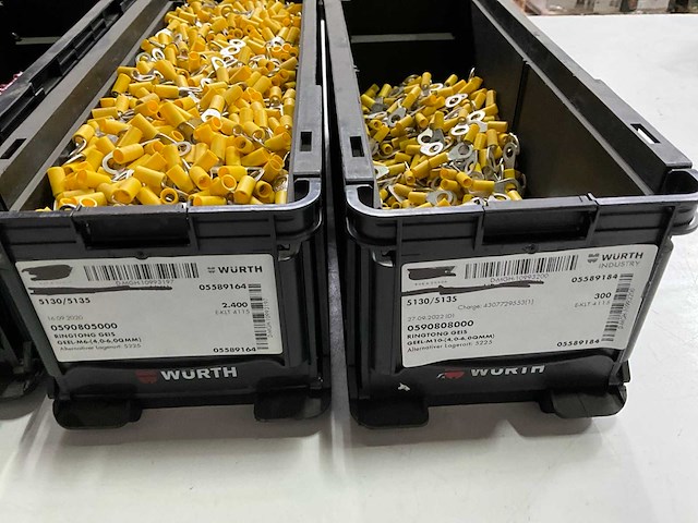 Würth mix kavel met o.a. ringtong/kabelschoenen in 11 stapelbare bakken - afbeelding 11 van  11