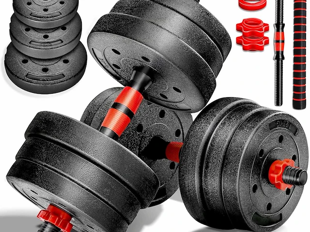 (x2) 2-in-1 halterset, 15-30 kg, verstelbaar, kort en lang - afbeelding 1 van  6