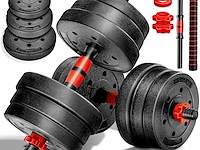 (x2) 2-in-1 halterset, 15-30 kg, verstelbaar, kort en lang - afbeelding 1 van  6