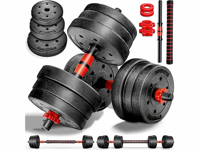 (x2) 2-in-1 halterset, 15-30 kg, verstelbaar, kort en lang - afbeelding 2 van  6