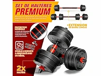 (x2) 2-in-1 halterset, 15-30 kg, verstelbaar, kort en lang - afbeelding 3 van  6