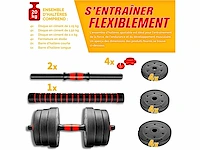 (x2) 2-in-1 halterset, 15-30 kg, verstelbaar, kort en lang - afbeelding 6 van  6