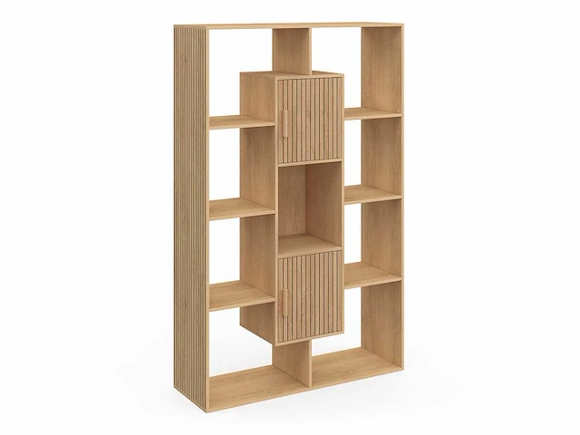 (x2) boekenkast - latteneffect 11 vakken 143cm - afbeelding 2 van  8